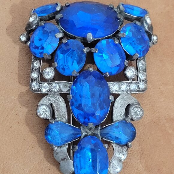 Eisenberg Original 1930's Art Deco Clip. Swarovski Crystals - Picture 2 of 5